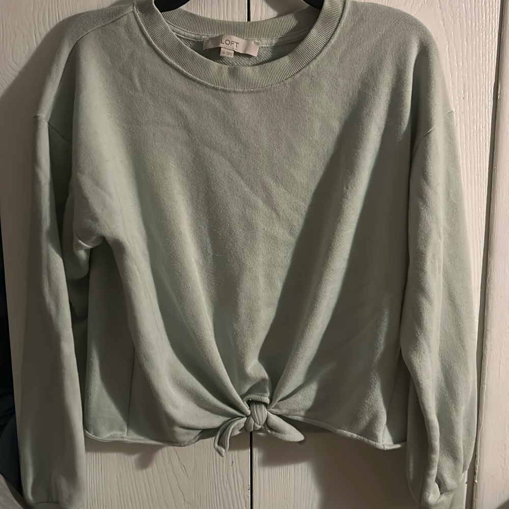 Sage green spring sweater from Loft